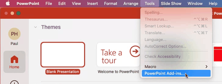 apply template to existing powerpoint mac